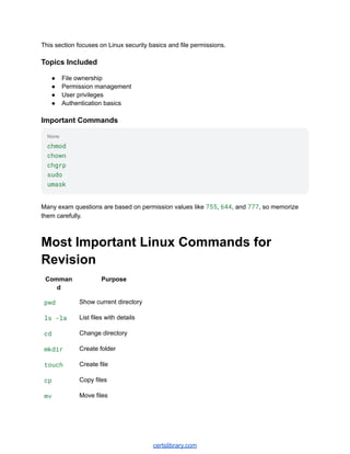 Comprehensive LPI 101-500 Linux Administrator Command Cheat Sheet 2026 ...