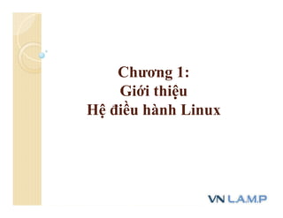 Chương 1:
Giới thiệu
Hệ điều hành Linux
 