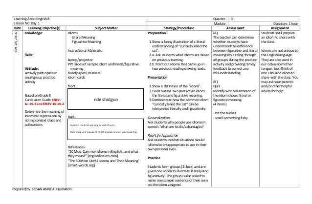 idioms lesson grade for 7 plan Lesson Plan: Idioms idioms lesson grade for 7 plan Lesson Plan: Idioms