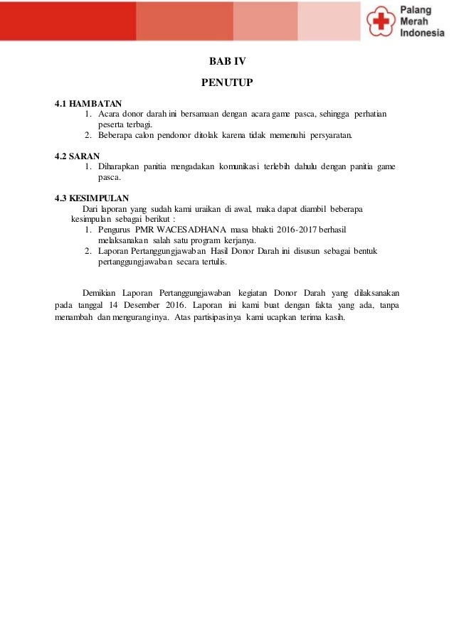 Contoh Proposal Pertanggung Jawaban Kegiatan Pmr Erma Books