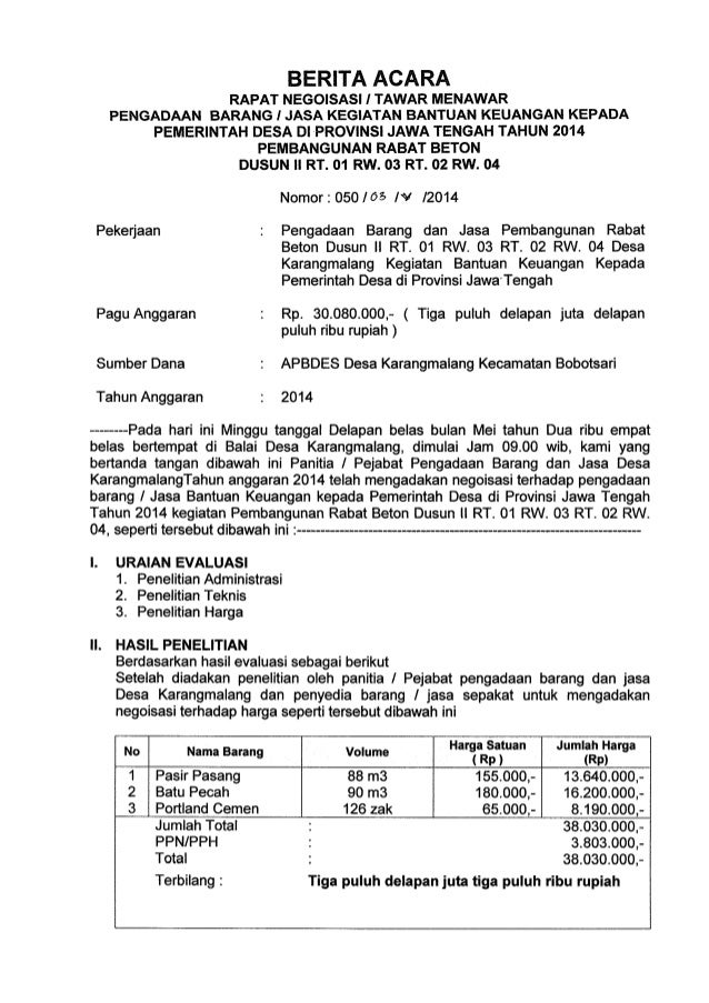 LPJ BANTUAN KEUANGAN KEPADA PEMDES DI JATENG TAHUN 2014