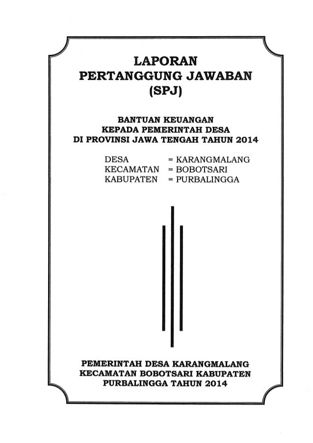 LPJ BANTUAN KEUANGAN KEPADA PEMDES DI JATENG TAHUN 2014