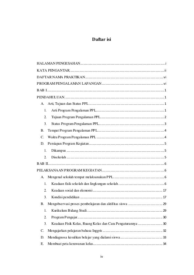 Contoh Daftar Isi Lpj - Dunia Sosial