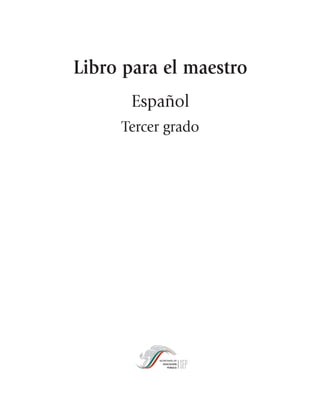 Libro para el maestro  Espanol 3er grado primaria