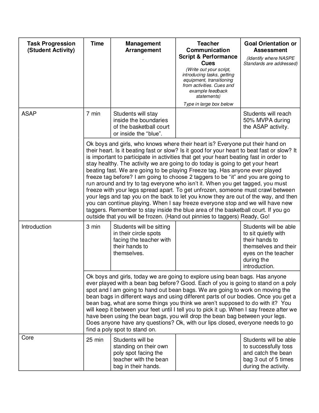 Lesson Plan Manipulatives