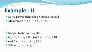 Lp model, simplex method | PPTX | Programming Languages | Computing