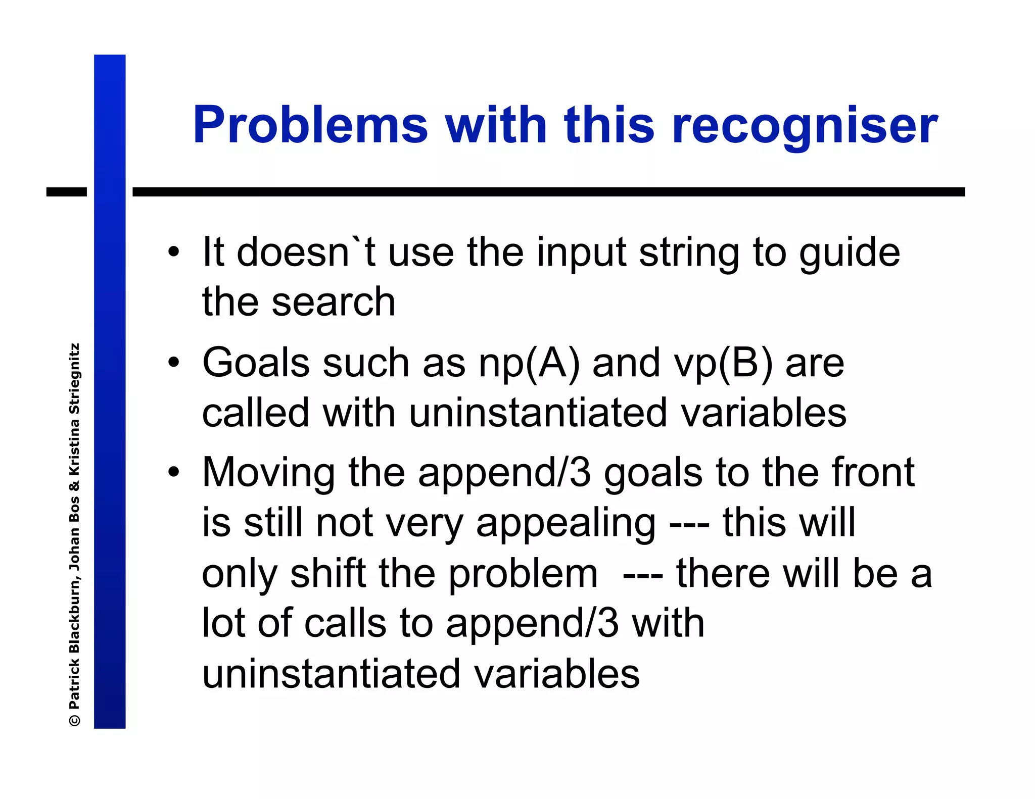 Lecture 7: Definite Clause Grammars