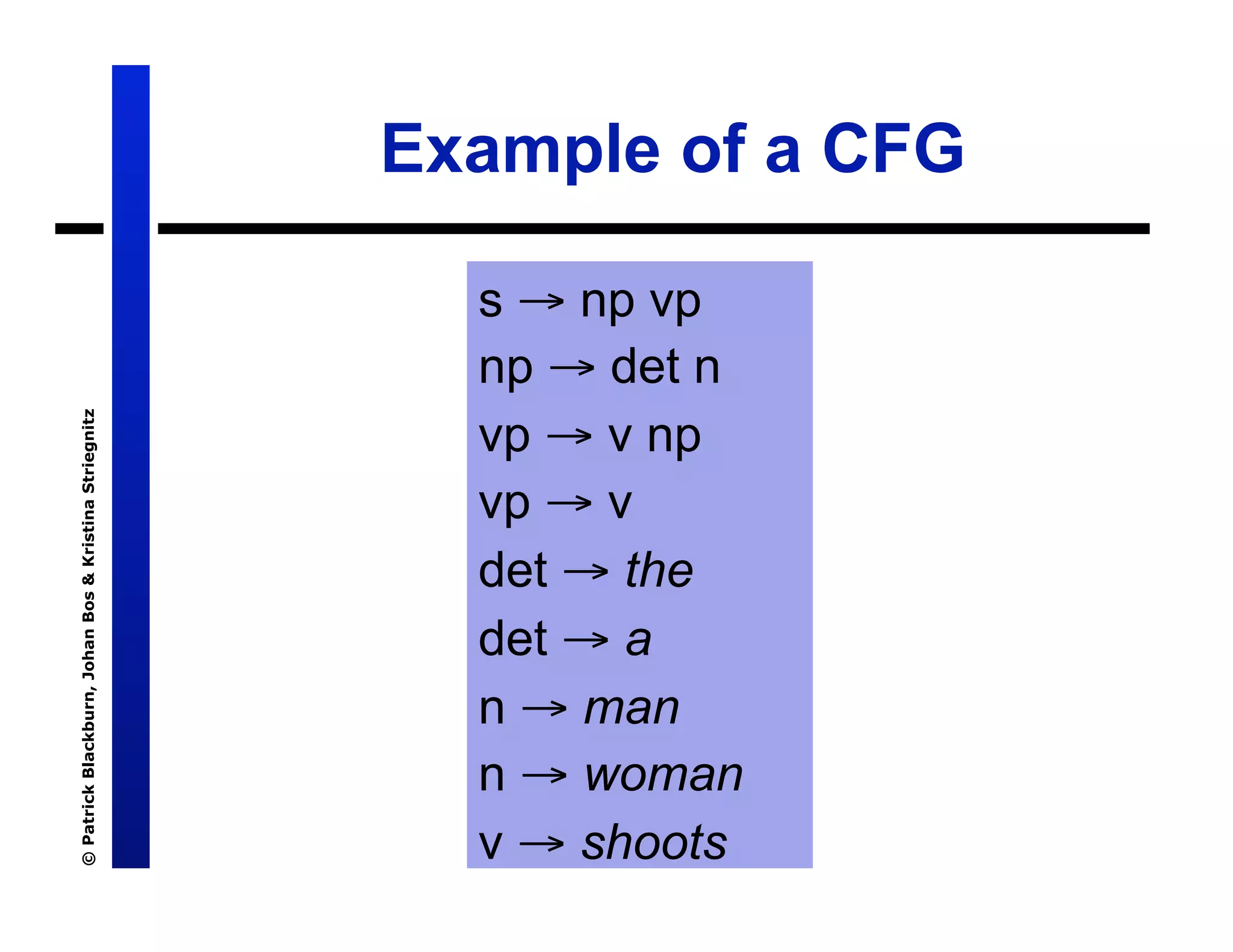 Lecture 7: Definite Clause Grammars