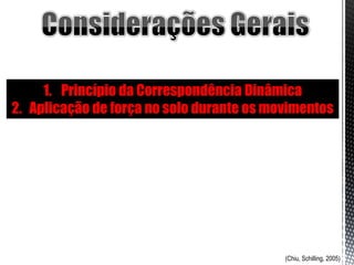 1. Princípio da Correspondência Dinâmica
2. Aplicação de força no solo durante os movimentos




                                           (Chiu, Schilling, 2005)
 