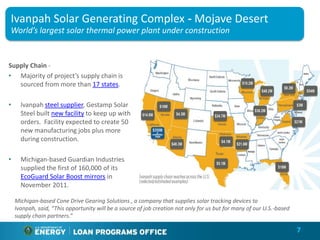 Ivanpah Solar Generating Complex - Mojave Desert
World’s largest solar thermal power plant under construction


Supply Cha...