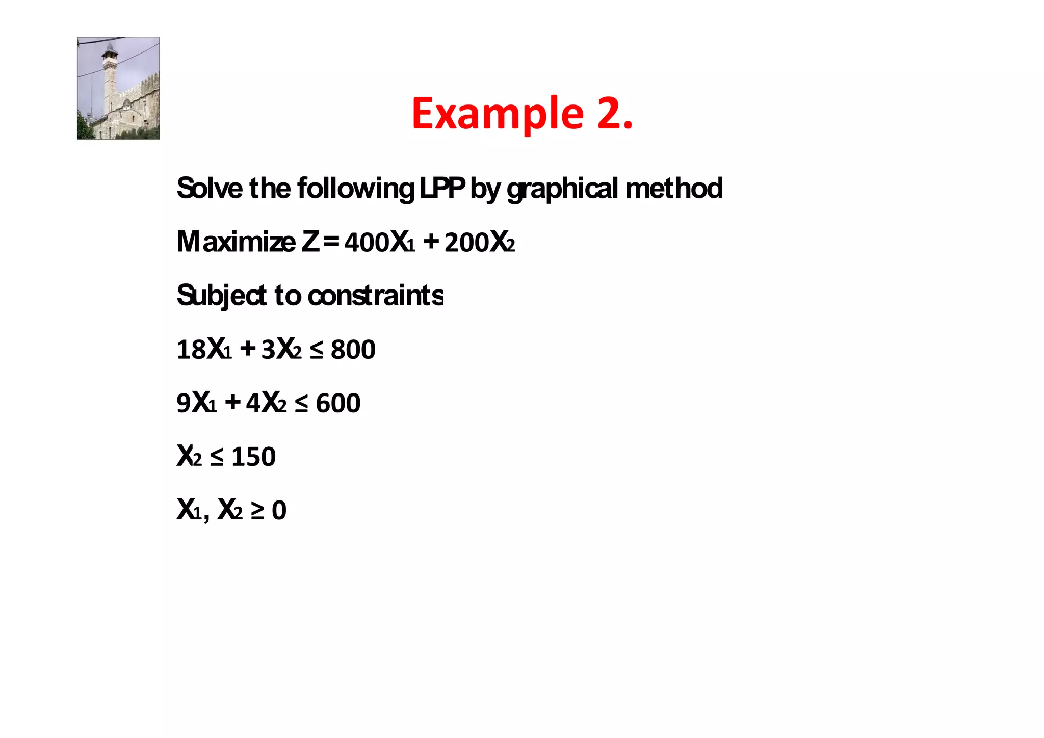 Solve the following LPP by graphical method
Maximize Z =     X +     X
Subject to constraints
    X + X
 X + X
X
X,X
 