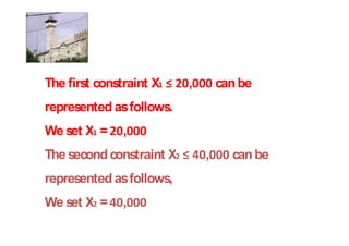 The first constraint X    ,       can be
represented as follows.
We set X =    ,
The second constraint X       ,     can be
represented as follows,
We set X =    ,
 