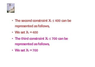 The second constraint X    can be
represented as follows,
We set X =
The third constraint X    can be
represented as follows,
We set X =
 