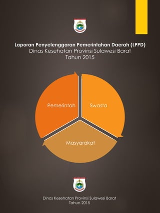 Laporan Penyelenggaran Pemerintahan Daerah (LPPD)
Dinas Kesehatan Provinsi Sulawesi Barat
Tahun 2015
Dinas Kesehatan Provinsi Sulawesi Barat
Tahun 2015
Swasta
Masyarakat
Pemerintah
 