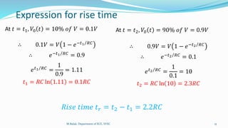 Rc Rise Time Measurement Lowpass RC circuit | PPTX