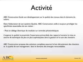 Company's presentation [ABC Construction] | PDF