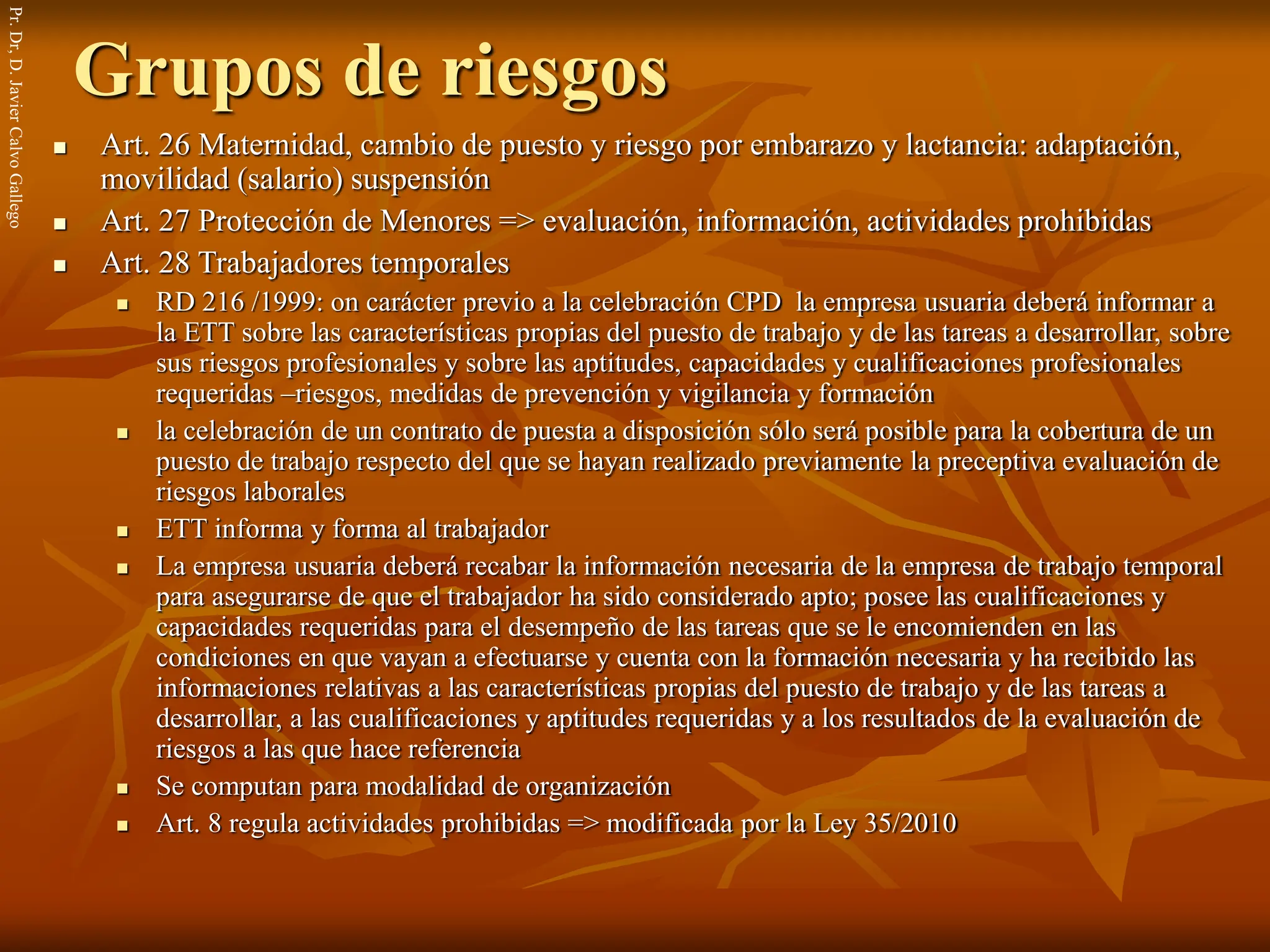 Caracter Rd Marco normativo de la ley de prevención de riesgos laborales | PPT