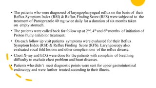 Rfs Score Clinical evaluation of Laryngopharyngeal reflux and its response to ...