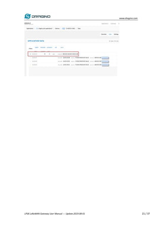 www.dragino.com
LPS8 LoRaWAN Gateway User Manual --- Update:2019-08-01 21 / 37
 