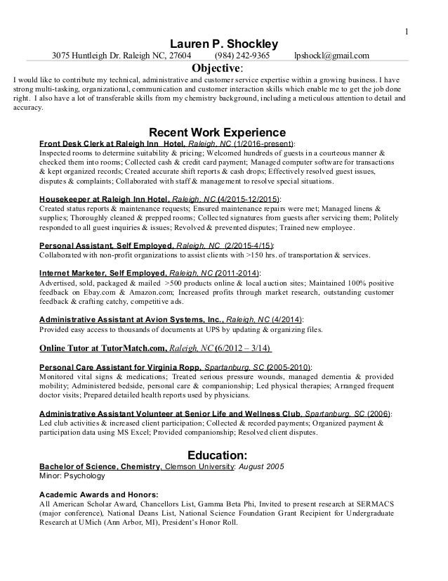 customer service administrive technical experience customer interaction skills