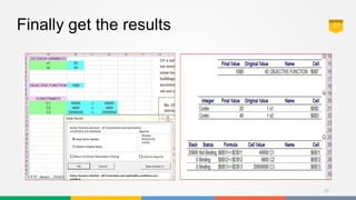 Lp simplex method example in construction managment | PPTX