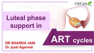 Luteal phase
support in
…Caring hearts, healing hands
ART cycles
DR SHARDA JAIN
Dr Jyoti Agarwal
 