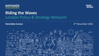 Riding the Waves
London Policy & Strategy Network
Henrietta Curzon 4th November 2021
 