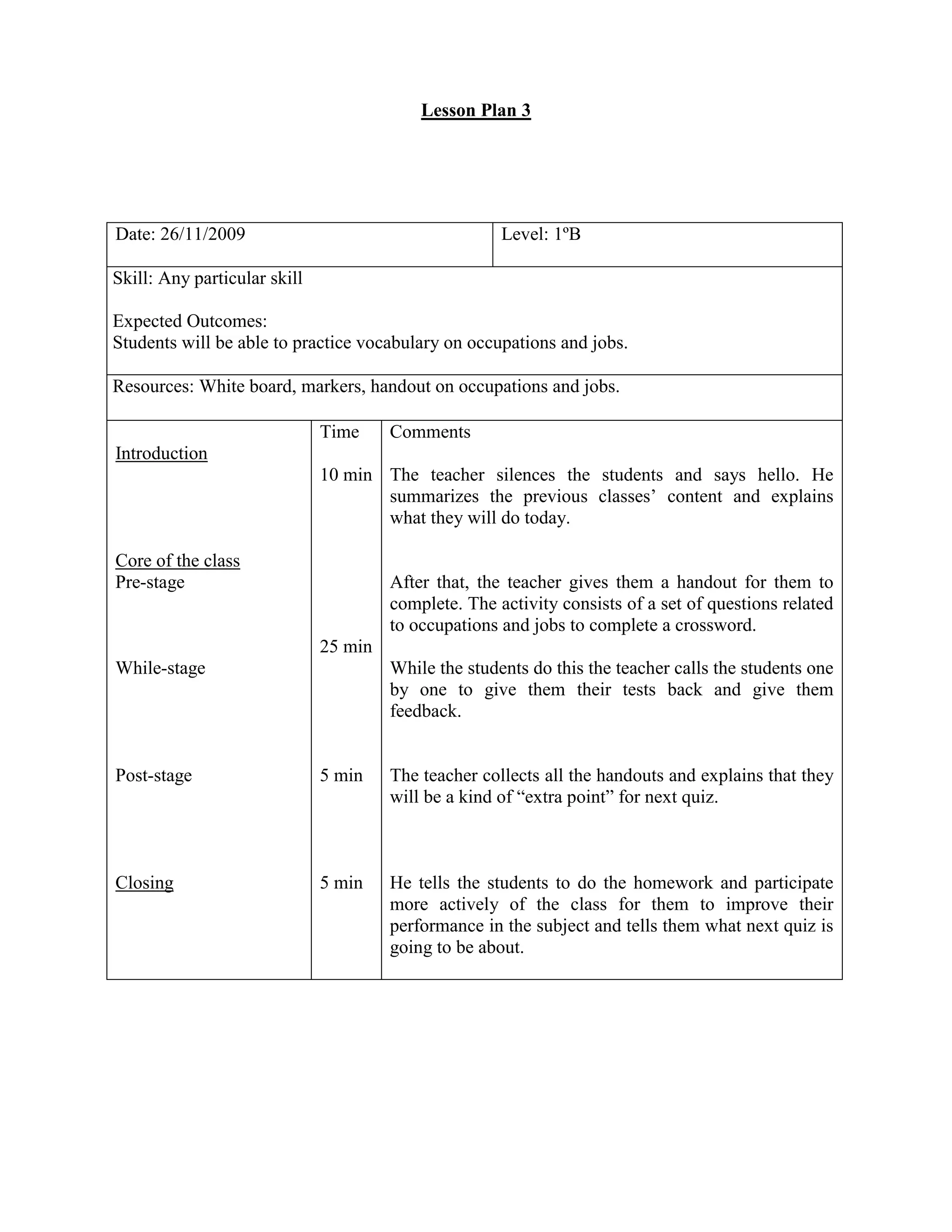 Lesson Plans - Second Unit | DOCX