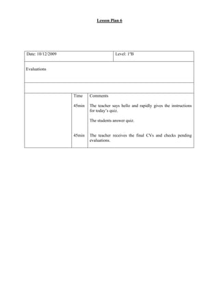 Lesson Plans - Second Unit