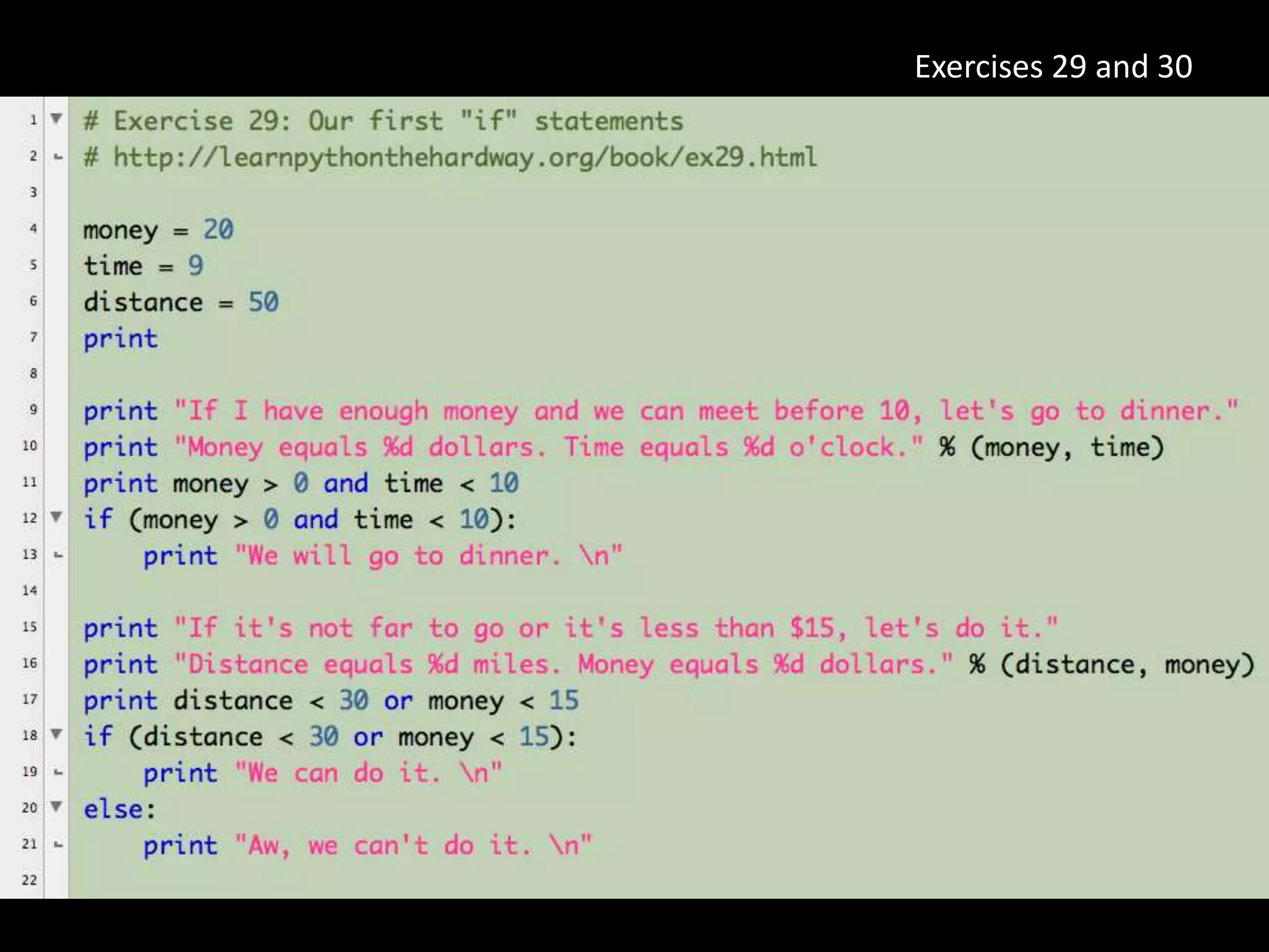 Exercises 29 and 30
 