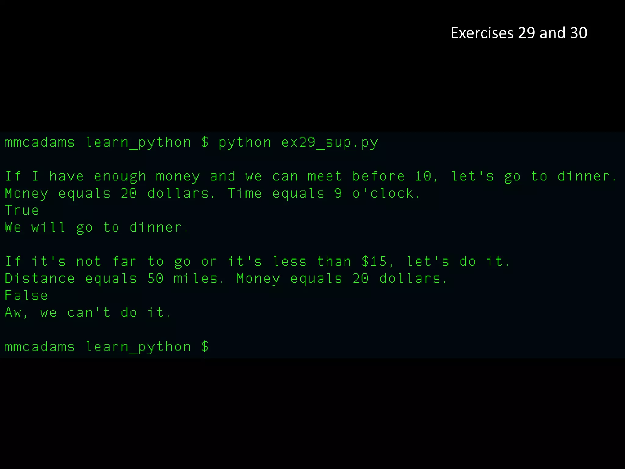 Exercises 29 and 30
 