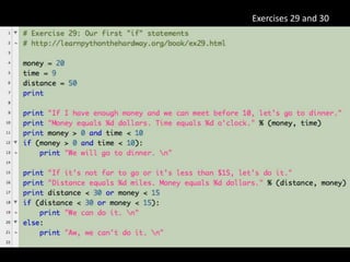 Exercises 29 and 30
 
