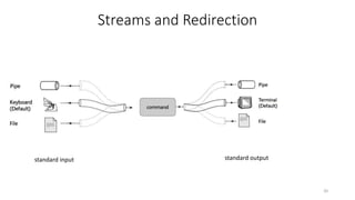 Streams and Redirection
20
standard input standard output
 