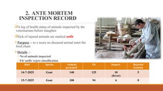 Rejecting Animal Record Keeping in Abattoirs and Slaughterhouses for Food Safety and ...