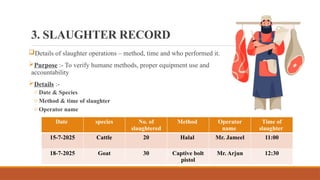 Slaughtering Operation Record Keeping in Abattoirs and Slaughterhouses for Food Safety and ...