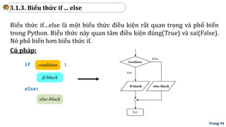 control flow trong python - những thông tin cơ... Ky thuat Lap trinh voi Python - Tran Duy Thanh | PDF