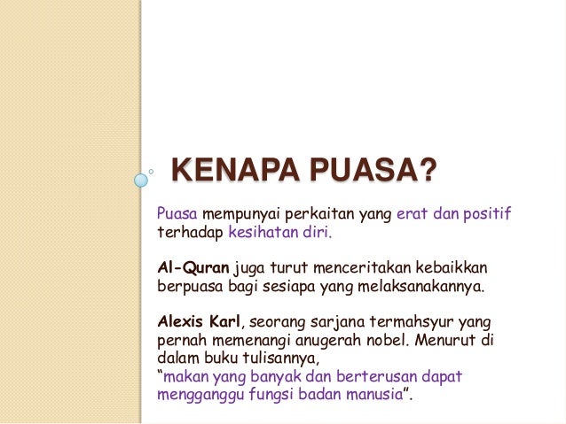 Kelebihan puasa mengikut sains