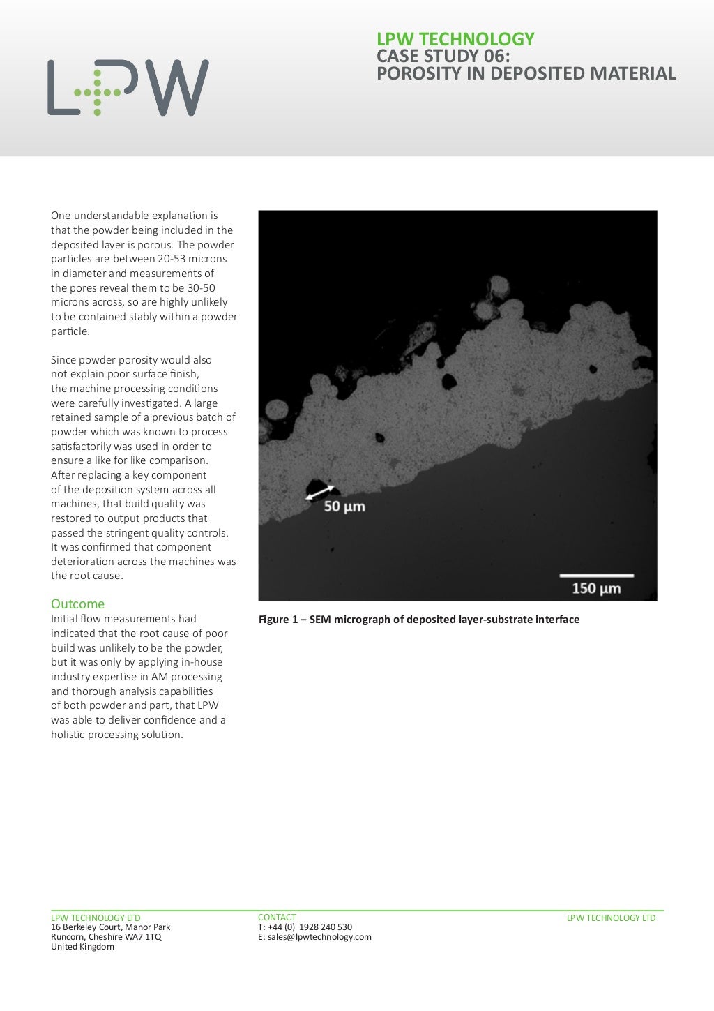 POROSITY IN DEPOSITED MATERIAL ADDITIVE MANUFACTURING