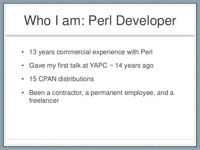 perl programmer resume