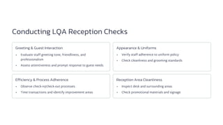 Lqa Checklist.pdf LQA Reception Checks with eAuditor Audits & Inspections | PDF