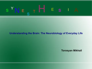 S
Y
N E
S
T H E S I A
Understanding the Brain: The Neurobiology of Everyday Life
Torosyan Mikhail
 
