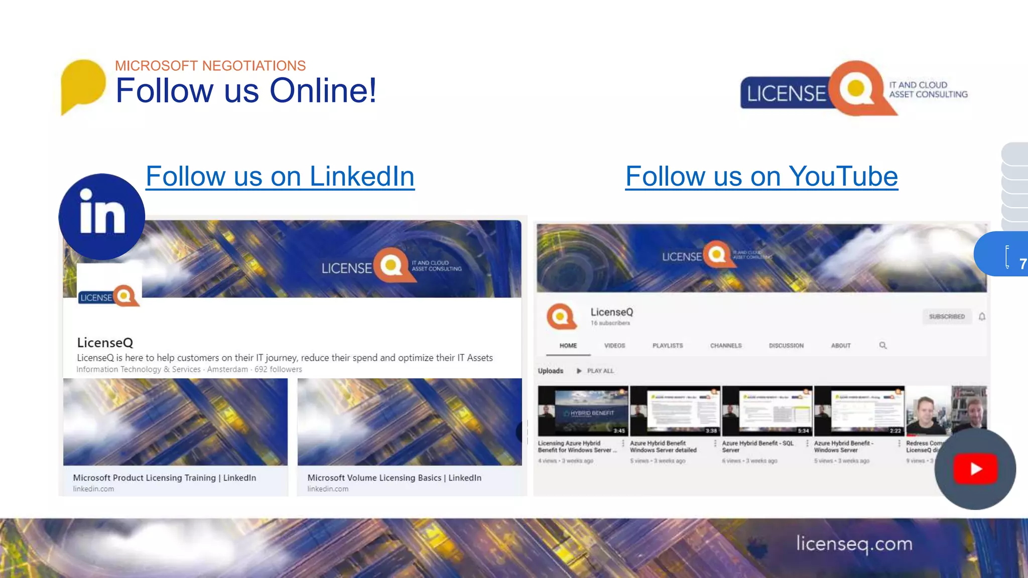 MICROSOFT NEGOTIATIONS
Follow us Online!
Follow us on LinkedIn Follow us on YouTube
7
 