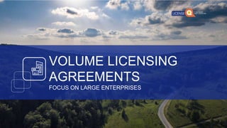 VOLUME LICENSING
AGREEMENTS
FOCUS ON LARGE ENTERPRISES
 