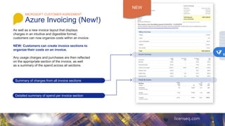 MICROSOFT CUSTOMER AGREEMENT
Azure Invoicing (New!)
NEW: Customers can create invoice sections to
organize their costs on an invoice.
Summary of charges from all invoice sections
Detailed summary of spend per invoice section
NEW
6
 