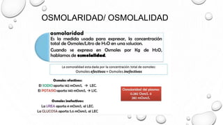 OSMOLARIDAD/ OSMOLALIDAD
osmolaridad
 