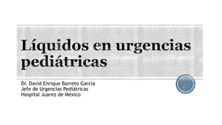Dr. David Enrique Barreto García 
Jefe de Urgencias Pediátricas 
Hospital Juarez de México 
 