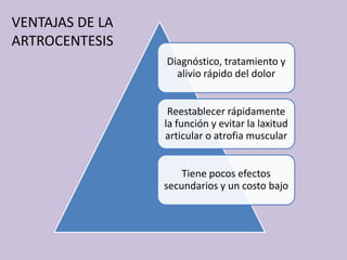 VENTAJAS DE LA ARTROCENTESIS