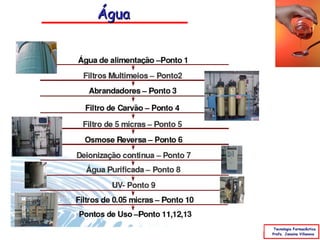 Água




        Tecnologia Farmacêutica
       Profa. Janaina Villanova
 