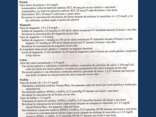 En EKG muestra signos de bajo voltaje como aplanamiento de la onda T, depresión del segmento ST y aumento de amplitud de la onda U. Tx.Leve: Eliminar causa subyacenteGrave: K Cl vía oral 20-80 mEq/dia, en dosis fraccionadas durante varios dias. 