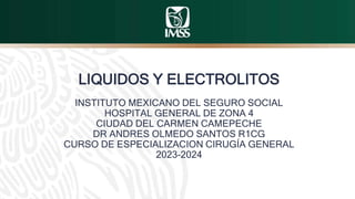 RESPUESTA METABÓLICA AL
TRAUMA
INSTITUTO MEXICANO DEL SEGURO SOCIAL
HOSPITAL GENERAL DE ZONA 4
CIUDAD DEL CARMEN CAMEPECHE
CURSO DE ESPECIALIZACION CIRUGÍA GENERAL
2023-2024
ESTIMULOS Y
MEDIADORES
LIQUIDOS Y ELECTROLITOS
INSTITUTO MEXICANO DEL SEGURO SOCIAL
HOSPITAL GENERAL DE ZONA 4
CIUDAD DEL CARMEN CAMEPECHE
DR ANDRES OLMEDO SANTOS R1CG
CURSO DE ESPECIALIZACION CIRUGÍA GENERAL
2023-2024
 